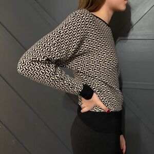 Philosophy Black and Cream Patterned Sweater